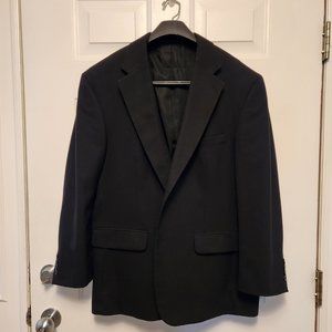 Lands' End Men's Black Wool Sport Coat/Blazer 46R